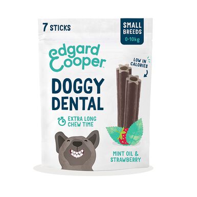 Edgard & Cooper Barras Dentárias de Morango e Hortelã para cães de pequeno porte.